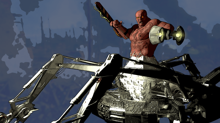 Questforged with blue background